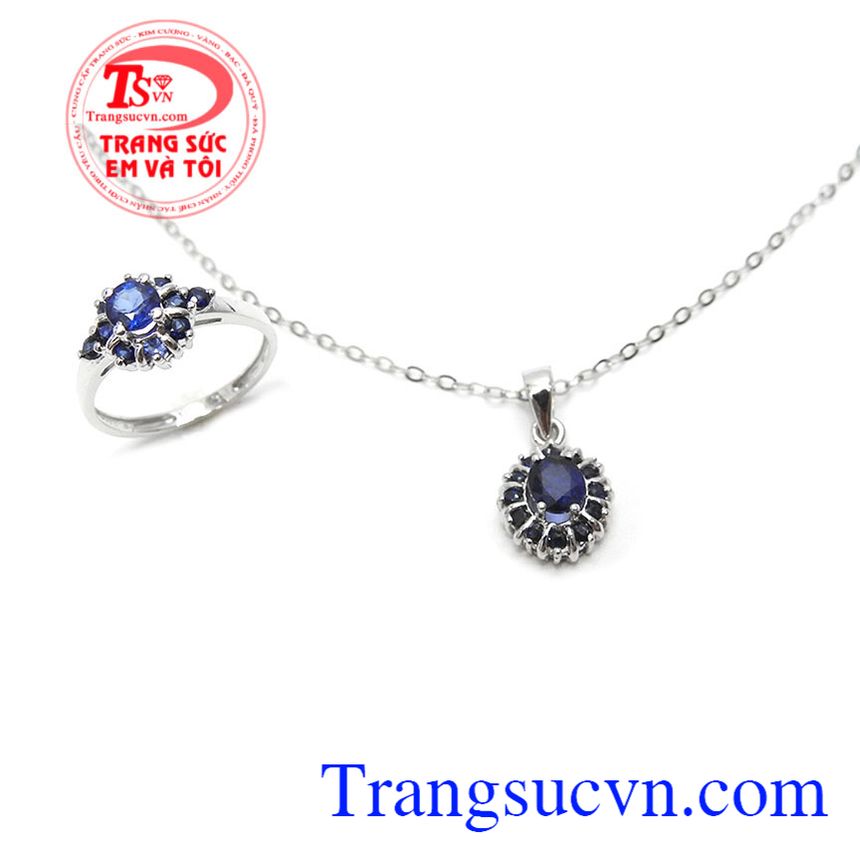 Bộ dây chuyền sapphire sang trọng, Trang sức bộ Bộ dây chuyền sapphire sang trọng, Trang sức bộ