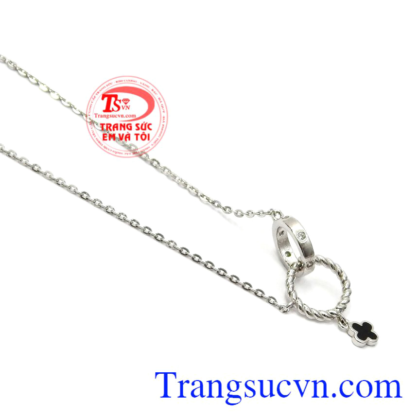 Bộ dây chuyền vàng trắng độc đáo, Dây chuyền nữ Bộ dây chuyền vàng trắng độc đáo, Dây chuyền nữ