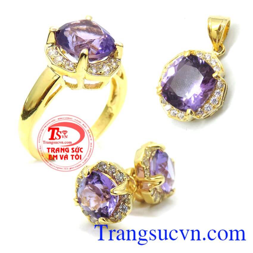 Bộ Mặt dây nhẫn hoa tai vàng, Trang sức bộ Bộ Mặt dây nhẫn hoa tai vàng, Trang sức bộ