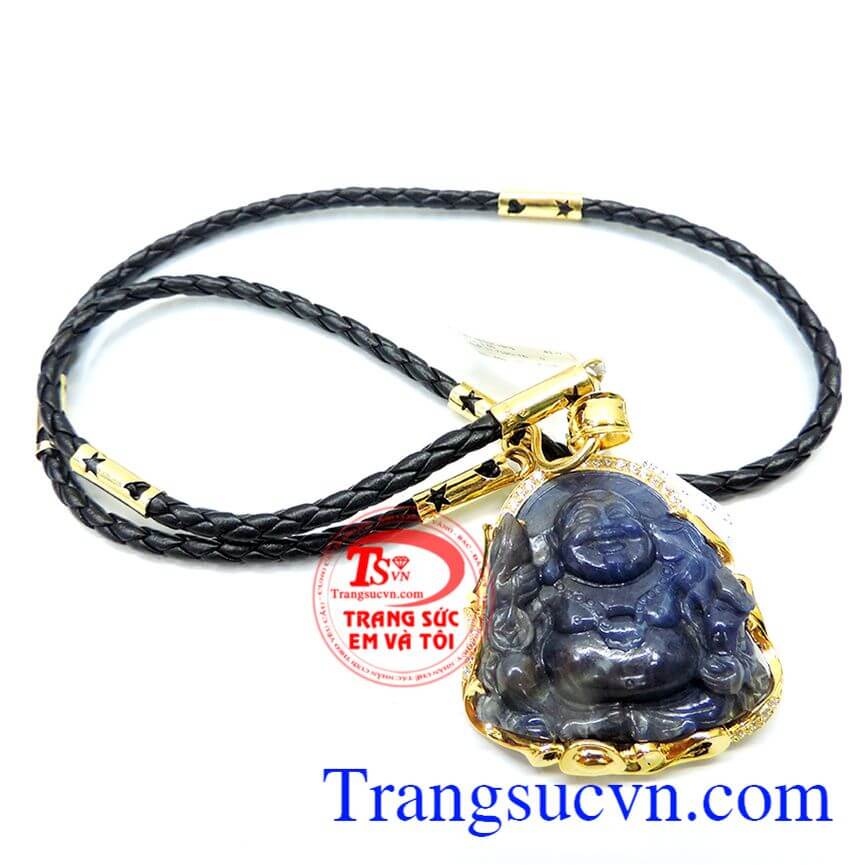 Bộ mặt dây saphire nam tính đẹp, Bộ trang sức vàng nam