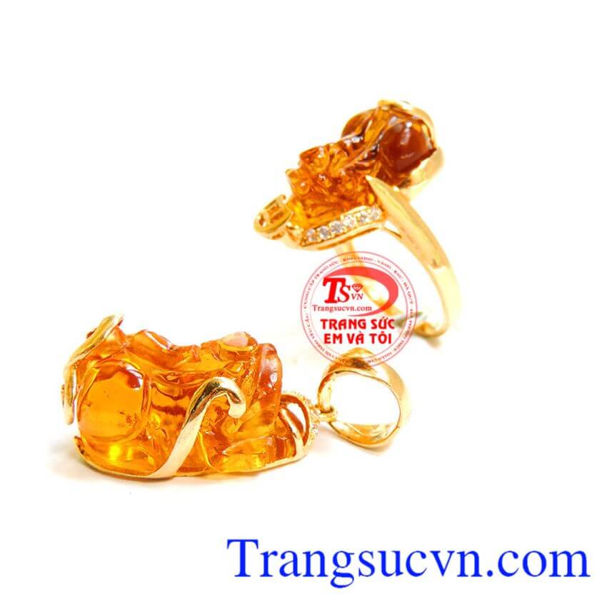 Bộ nhẫn mặt tỳ hưu vàng, Trang sức bộ