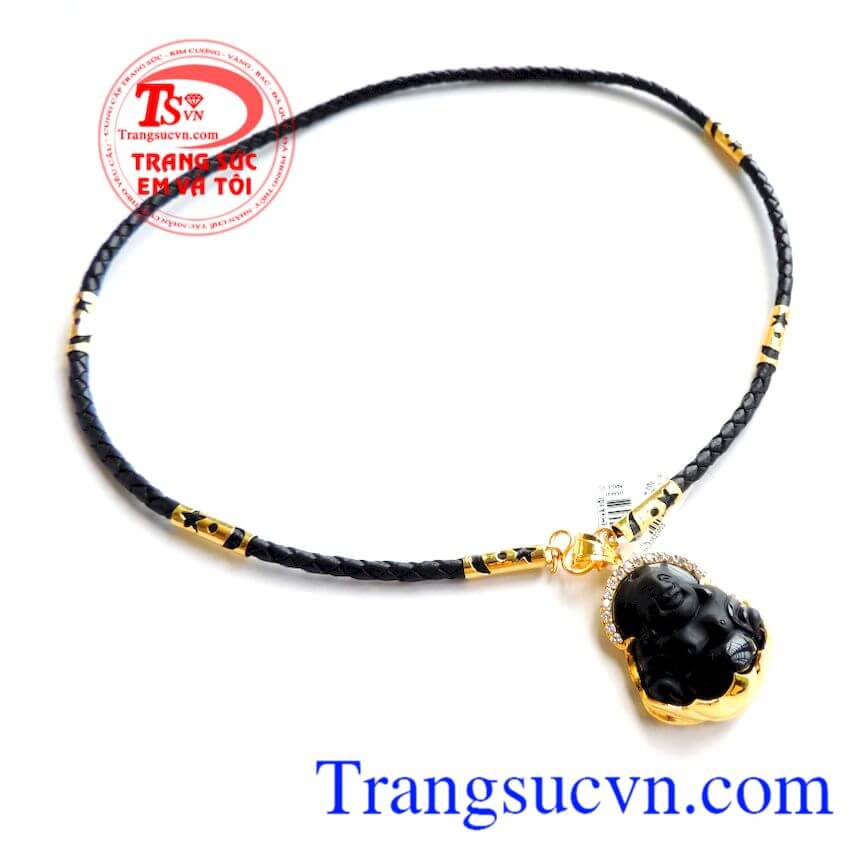 Bộ phật di lặc mệnh Thủy dây da, Bộ trang sức vàng nam Bộ phật di lặc mệnh Thủy dây da, Bộ trang sức vàng nam