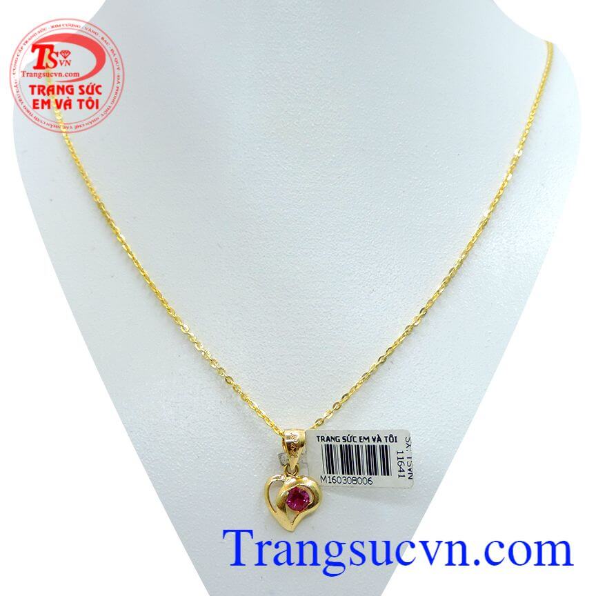 Bộ sản phẩm mặt dây nữ trái tim vàng, Trang sức bộ Bộ sản phẩm mặt dây nữ trái tim vàng, Trang sức bộ