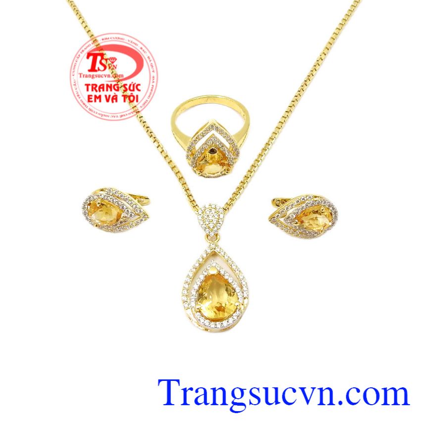 Bộ trang sức Citrine sang trọng, Trang sức bộ Bộ trang sức Citrine sang trọng, Trang sức bộ