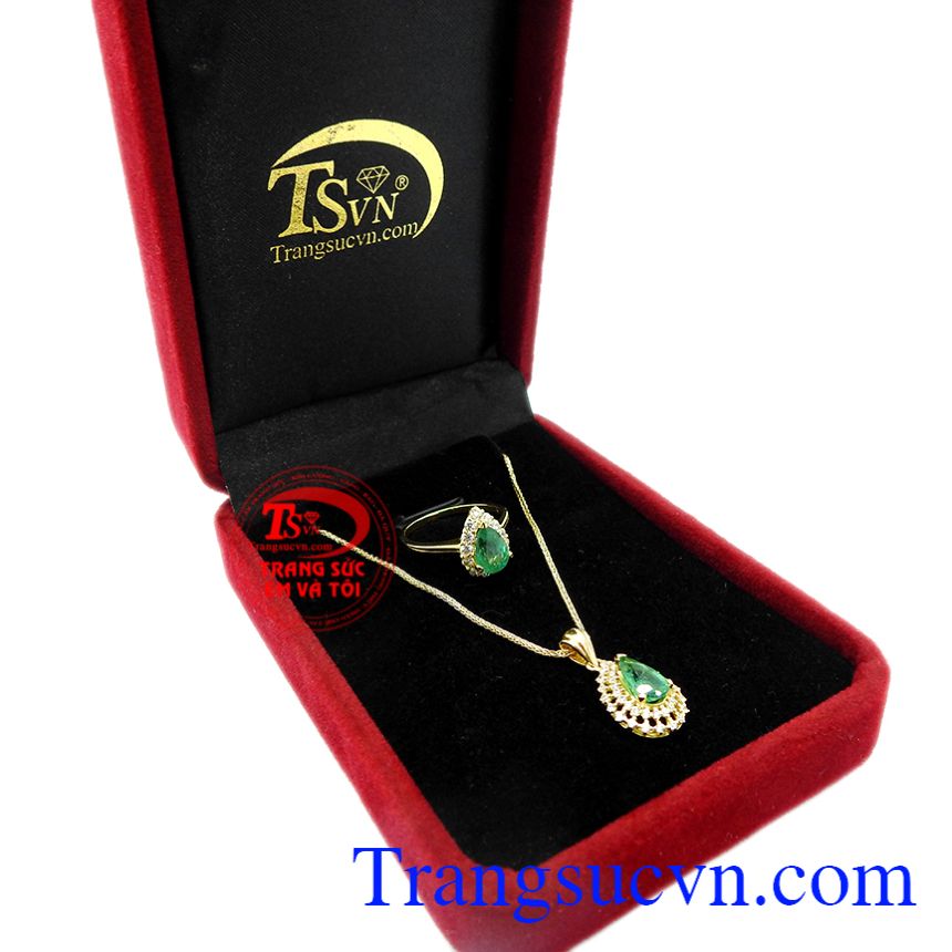 Bộ trang sức Emerald thiên nhiên, Trang sức bộ Bộ trang sức Emerald thiên nhiên, Trang sức bộ