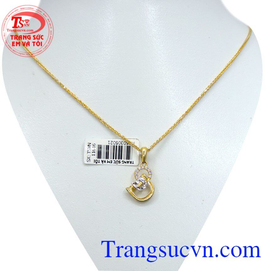 Bộ trang sức mặt dây chữ D, Mặt dây chuyền vàng Bộ trang sức mặt dây chữ D, Mặt dây chuyền vàng