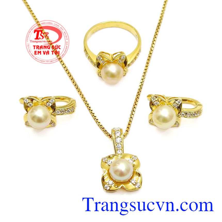 Bộ trang sức ngọc trai thanh lịch, Trang sức bộ Bộ trang sức ngọc trai thanh lịch, Trang sức bộ