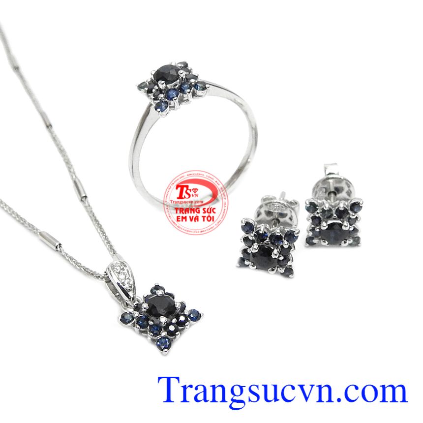 Bộ trang sức sapphire phú quý, Trang sức bộ Bộ trang sức sapphire phú quý, Trang sức bộ