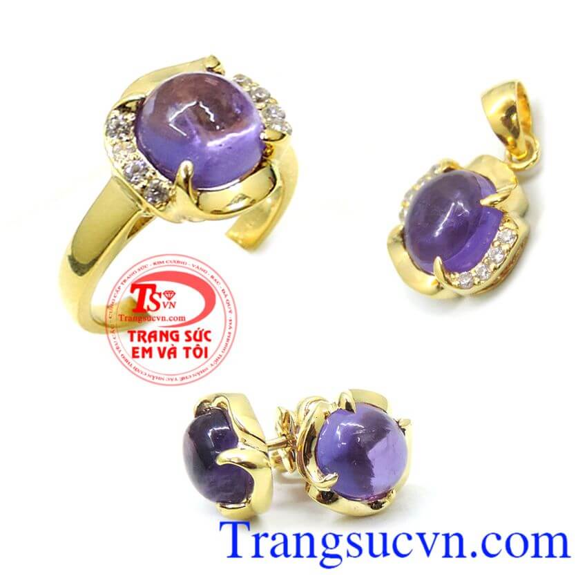 Bộ trang sức Vàng Amethyst, Trang sức bộ Bộ trang sức Vàng Amethyst, Trang sức bộ