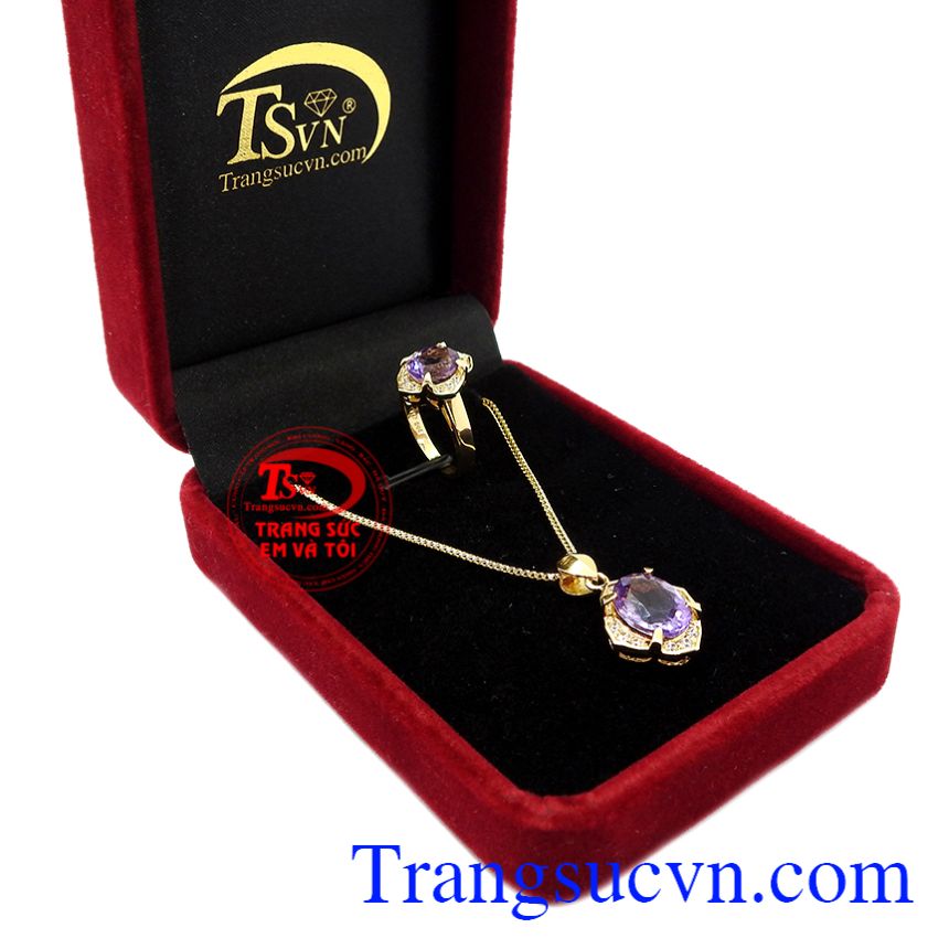 Bộ trang sức vàng thạch anh tím, Trang sức bộ Bộ trang sức vàng thạch anh tím, Trang sức bộ