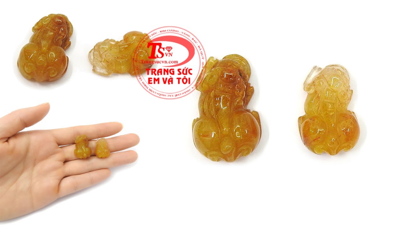 Cặp tỳ hưu thạch anh tóc thành công Cặp tỳ hưu thạch anh tóc thành công