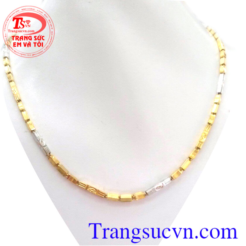 Dây chuyền vàng hai màu, Dây chuyền nam vàng tây Dây chuyền vàng hai màu, Dây chuyền nam vàng tây