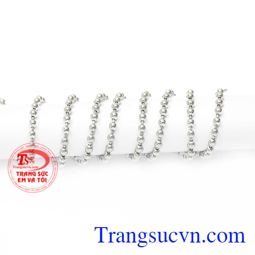 Dây chuyền vàng trắng thanh lịch, Dây chuyền Italy Dây chuyền vàng trắng thanh lịch, Dây chuyền Italy