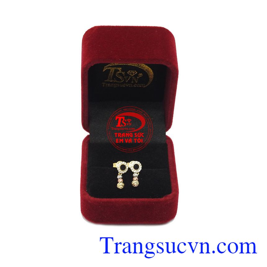 Hoa tai bi vàng 10k,Hoa tai vàng tây