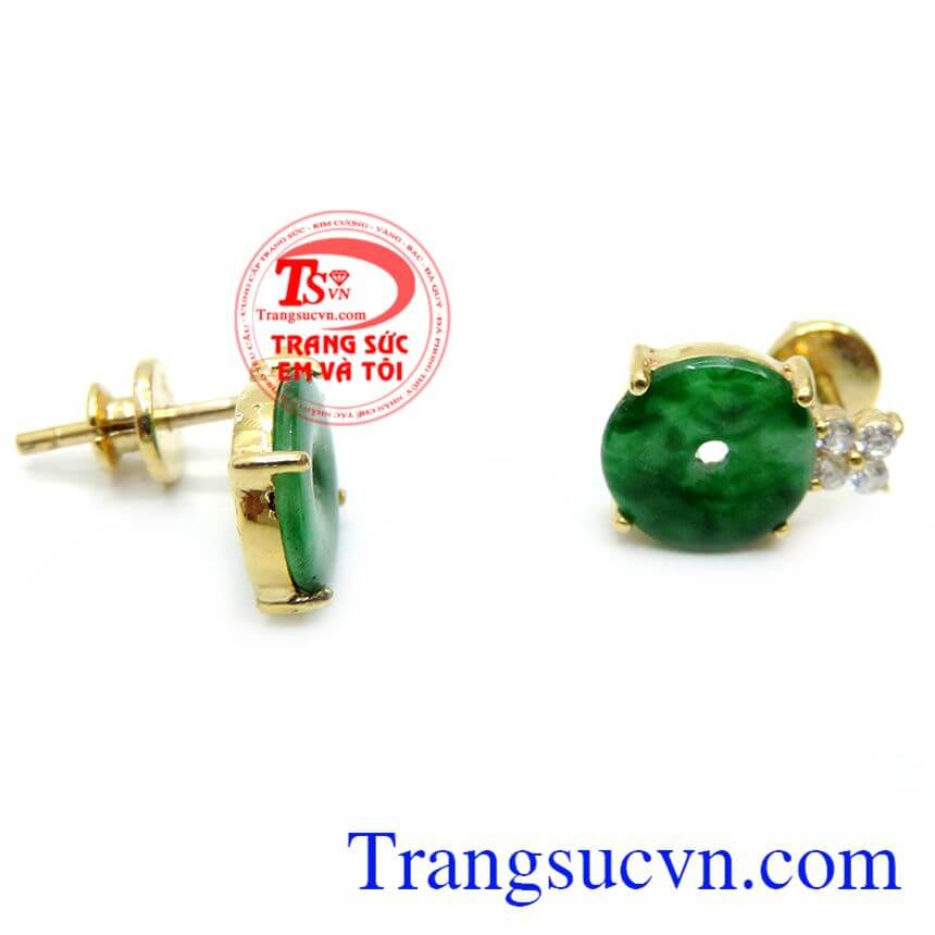 Hoa Tai Jadeite Vàng 14K, Hoa tai Jadeite Hoa Tai Jadeite Vàng 14K, Hoa tai Jadeite