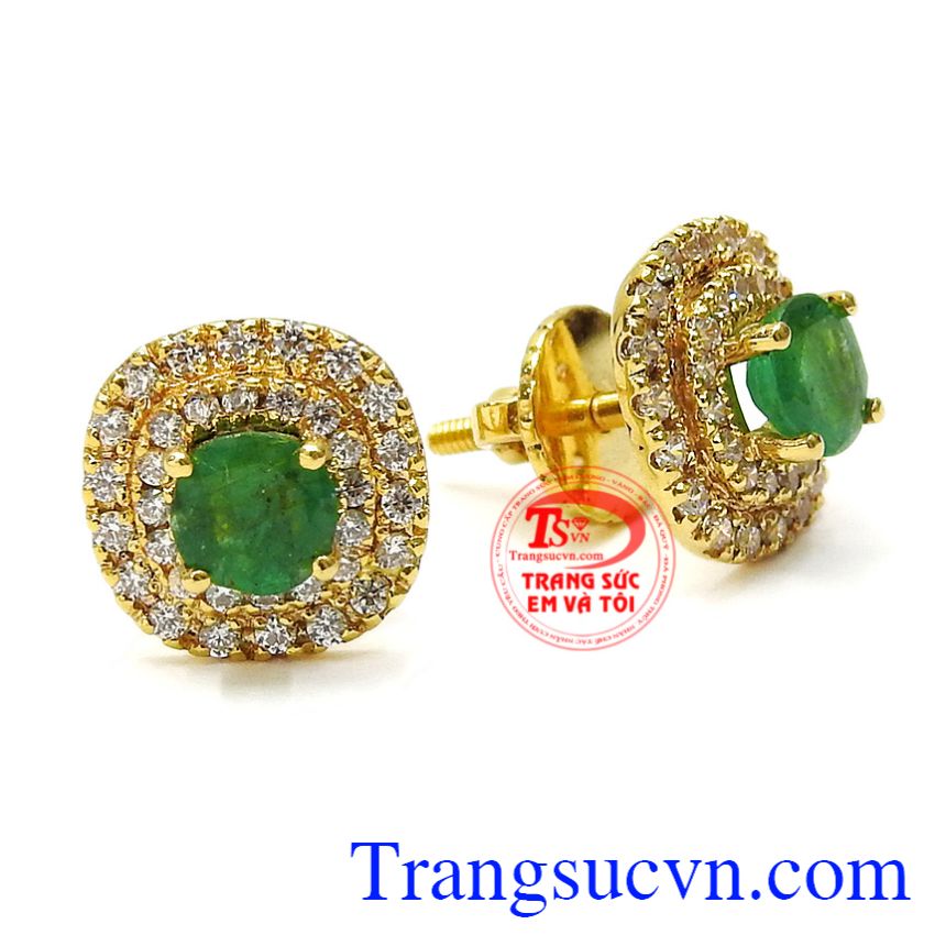 Hoa tai nữ Emerald sang trọng, Hoa tai Emerald Hoa tai nữ Emerald sang trọng, Hoa tai Emerald