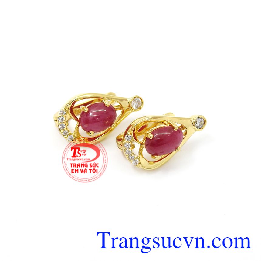 Hoa tai Ruby vàng 14k sang trọng, Hoa tai Ruby Hoa tai Ruby vàng 14k sang trọng, Hoa tai Ruby