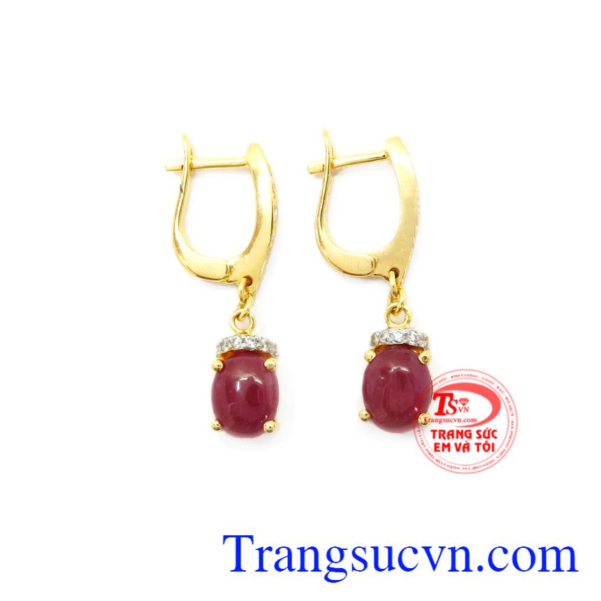 Hoa tai Ruby vàng 14k, Hoa tai Ruby Hoa tai Ruby vàng 14k, Hoa tai Ruby