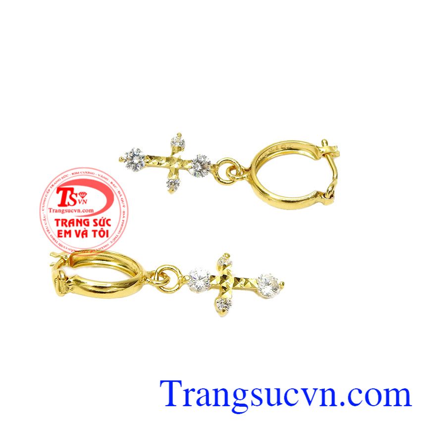 Hoa tai thánh giá đẹp, Hoa tai vàng tây Hoa tai thánh giá đẹp, Hoa tai vàng tây