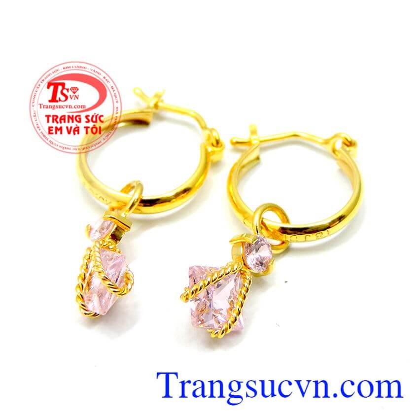 Hoa tai treo đá hồng, Hoa tai vàng tây