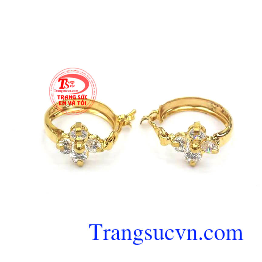 Hoa tai vàng cho nữ, Hoa tai vàng tây Hoa tai vàng cho nữ, Hoa tai vàng tây