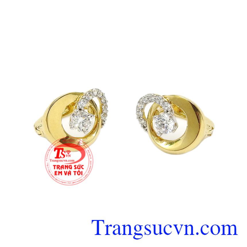 Hoa tai vàng kiêu sa, Hoa tai vàng 18k Hoa tai vàng kiêu sa, Hoa tai vàng 18k