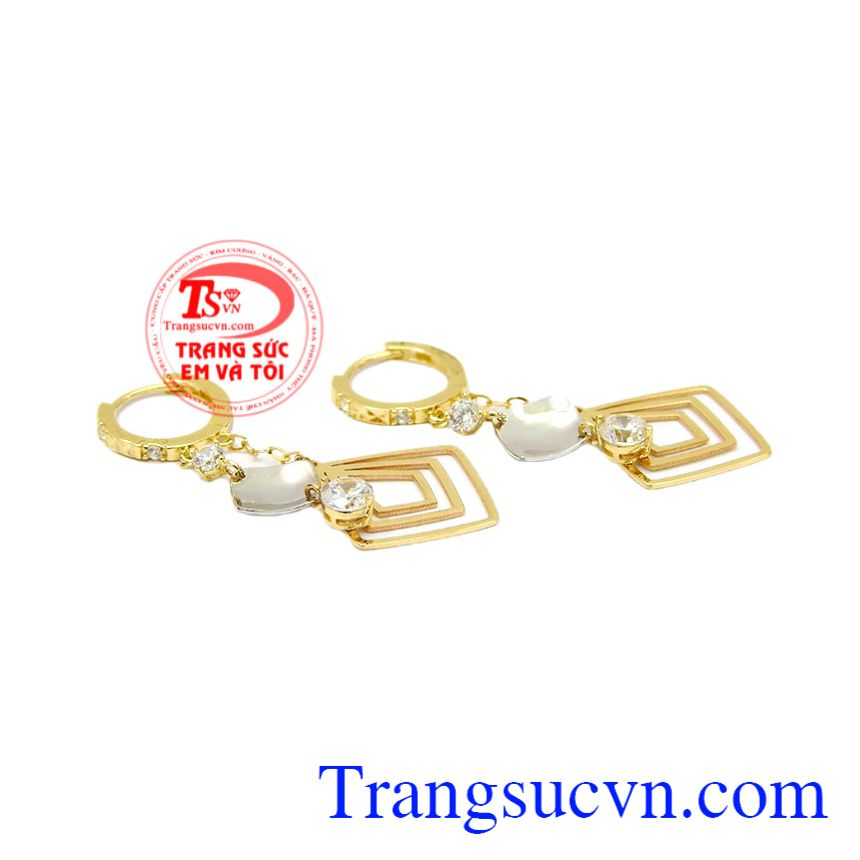 Hoa tai vàng nữ cá tính, Hoa tai vàng tây Hoa tai vàng nữ cá tính, Hoa tai vàng tây