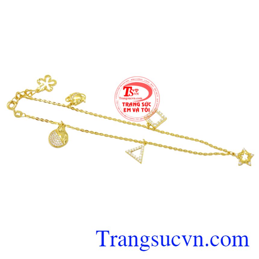  Lắc chân cá tính vàng 10k, Lắc chân vàng tây