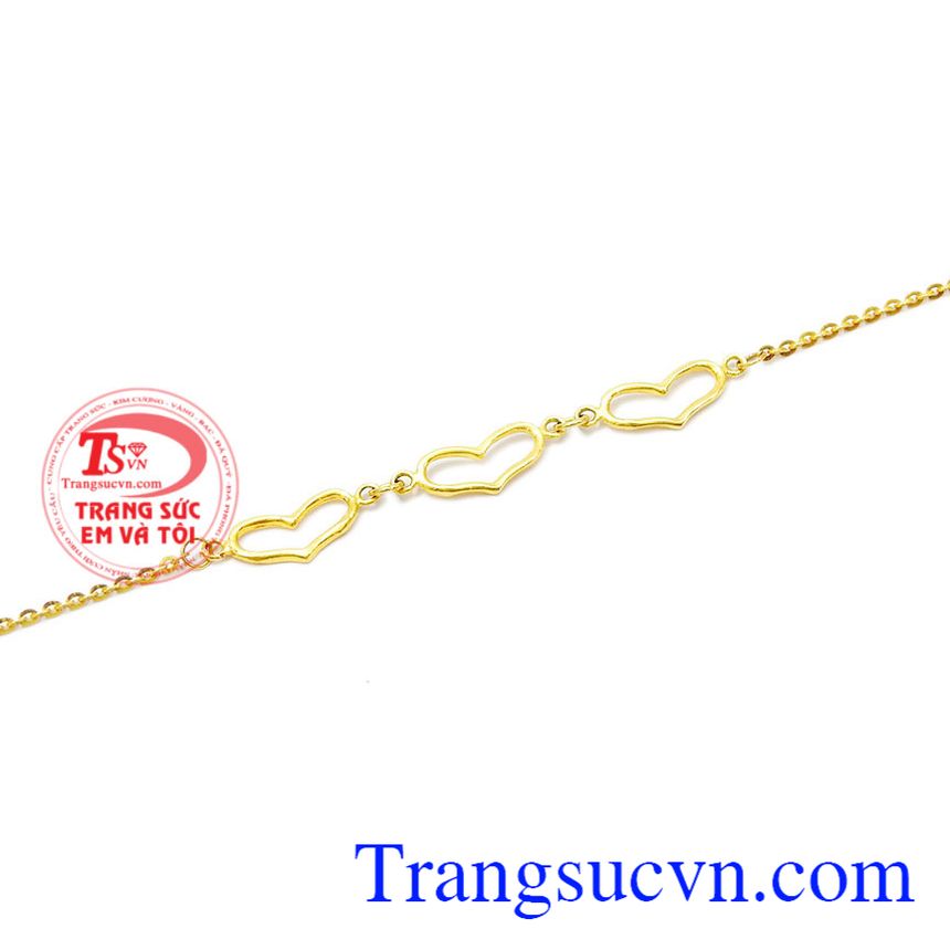 Lắc tay t&igrave;nh y&ecirc;u gắn kết, Lắc Tay V&agrave;ng, Lắc tay nữ v&agrave;ng