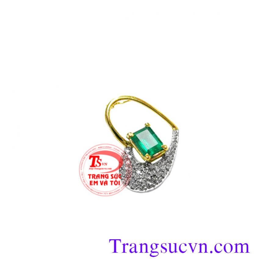 Mặt chữ nhật trái tim, Mặt dây Emerald Mặt chữ nhật trái tim, Mặt dây Emerald
