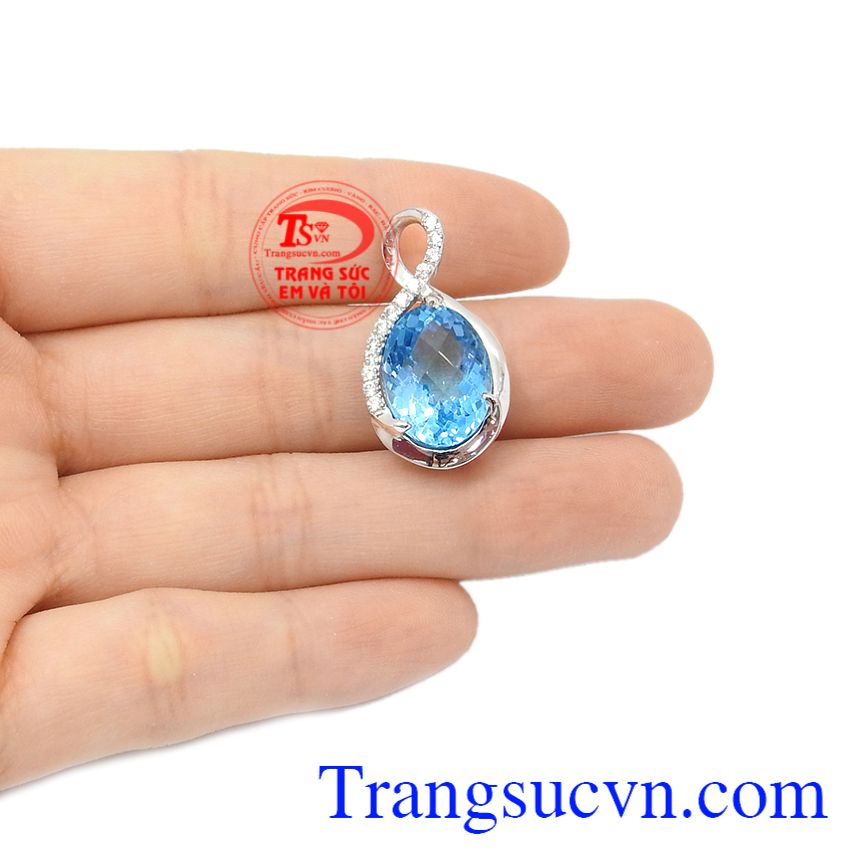 Mặt đ&aacute; topaz thi&ecirc;n nhi&ecirc;n, Mặt d&acirc;y chuyền Topaz