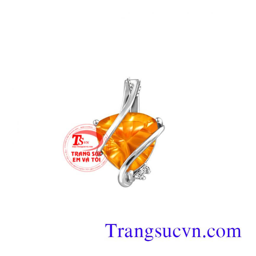 Mặt dây Citrine vàng tây, Mặt dây nữ vàng Citrine Mặt dây Citrine vàng tây, Mặt dây nữ vàng Citrine