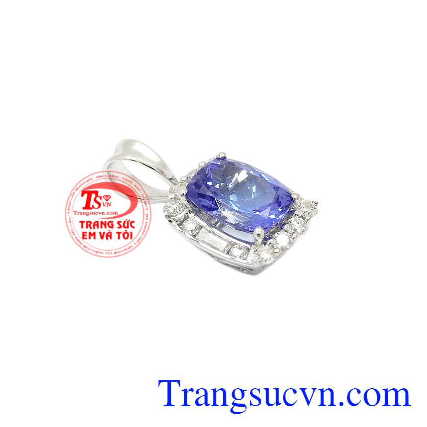 Mặt dây Iolite vàng trắng, Mặt dây chuyền vàng Mặt dây Iolite vàng trắng, Mặt dây chuyền vàng