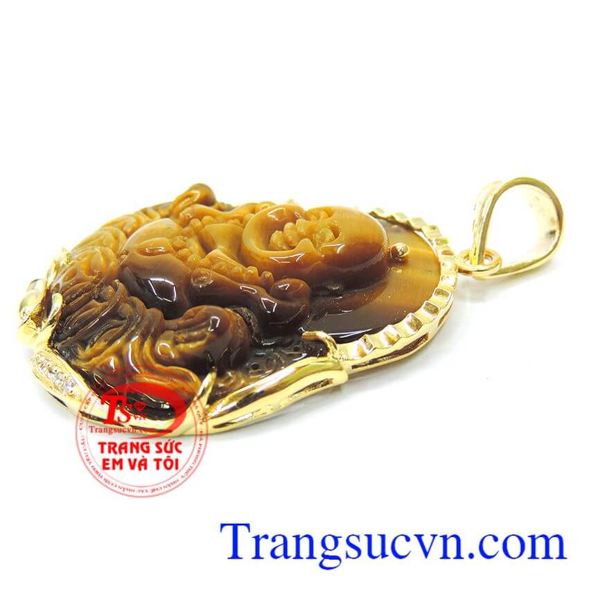 Mặt dây mắt hổ vàng, Mặt phật bọc vàng Mặt dây mắt hổ vàng, Mặt phật bọc vàng