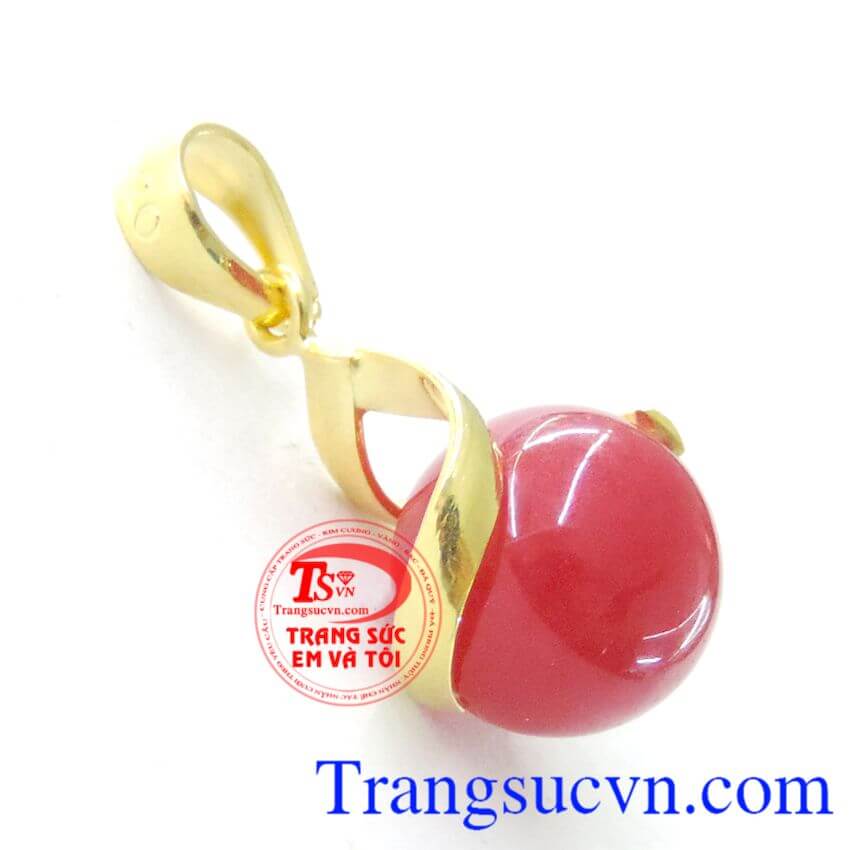 Mặt dây nữ gắn đá đỏ đẹp, Mặt dây chuyền vàng Mặt dây nữ gắn đá đỏ đẹp, Mặt dây chuyền vàng