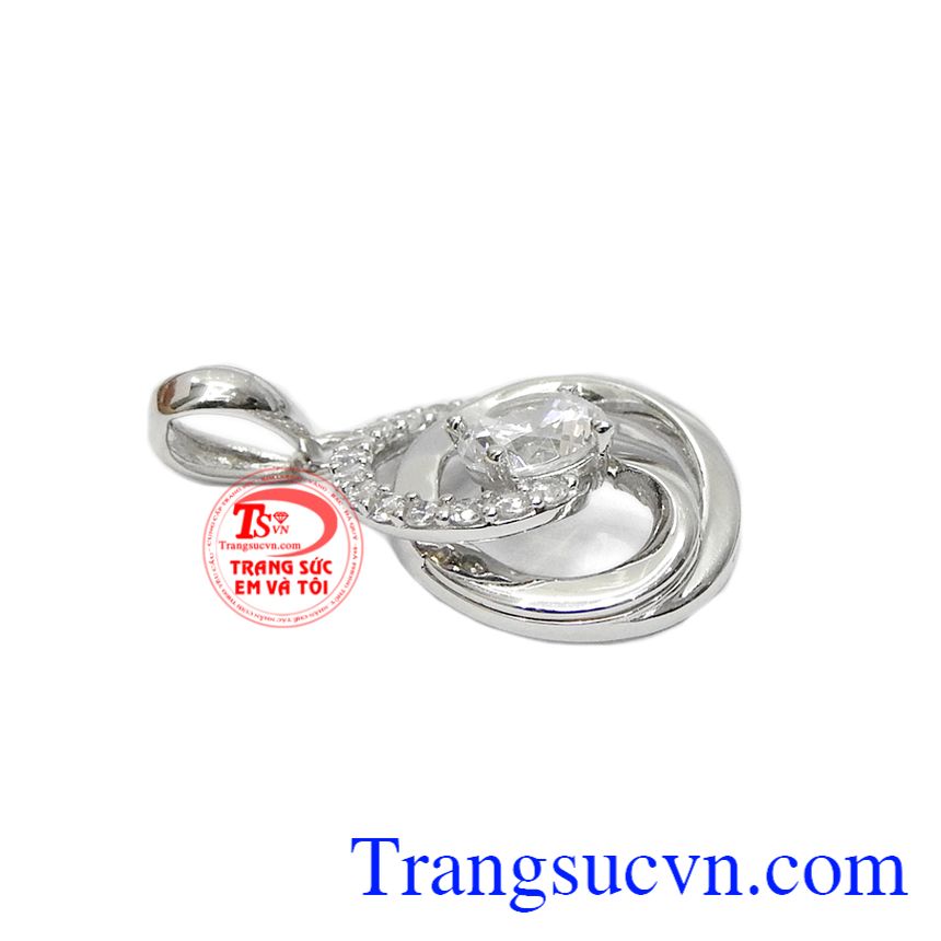 Mặt dây nữ hoa vàng trắng 18k, Mặt dây chuyền vàng Mặt dây nữ hoa vàng trắng 18k, Mặt dây chuyền vàng