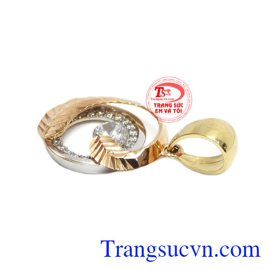 Mặt dây nữ nguyệt quế 18k, Mặt dây chuyền vàng Mặt dây nữ nguyệt quế 18k, Mặt dây chuyền vàng