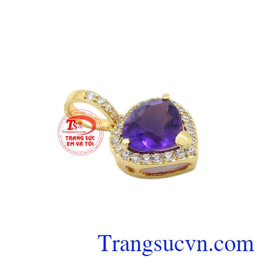 Mặt dây nữ vàng thạch anh tím đẹp, Mặt dây thạch anh Mặt dây nữ vàng thạch anh tím đẹp, Mặt dây thạch anh