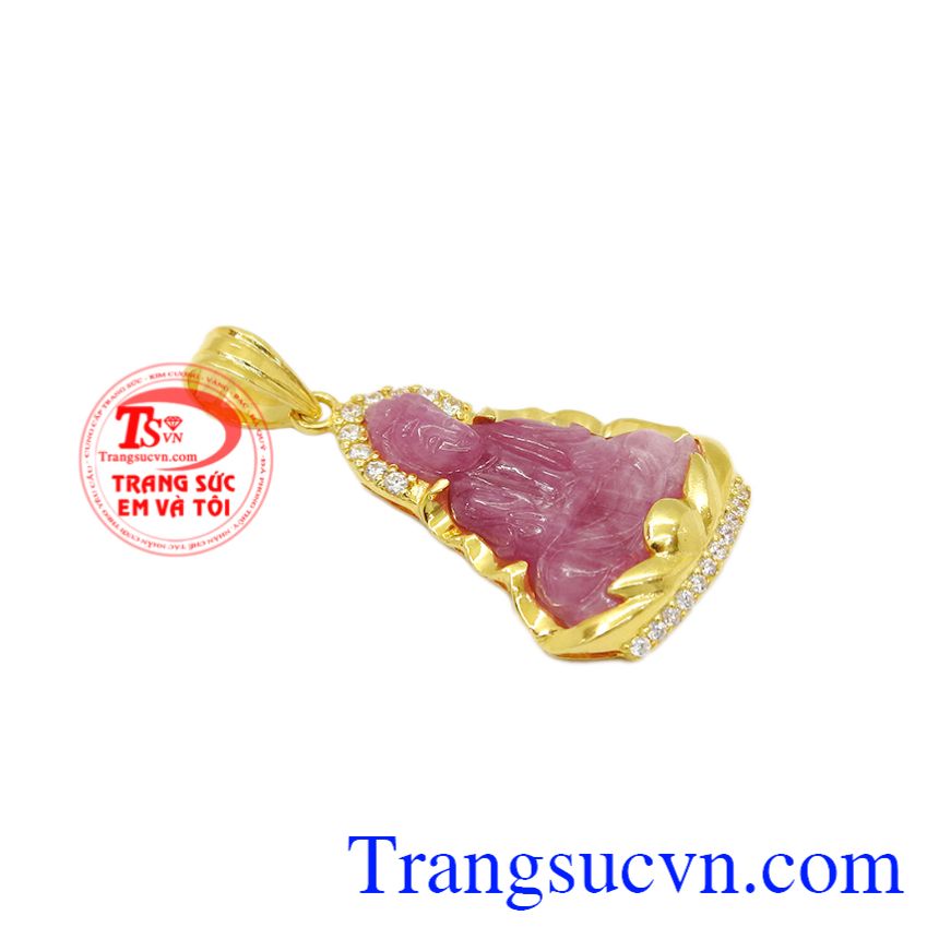 Mặt dây quan âm ruby an lành, Mặt phật bọc vàng Mặt dây quan âm ruby an lành, Mặt phật bọc vàng