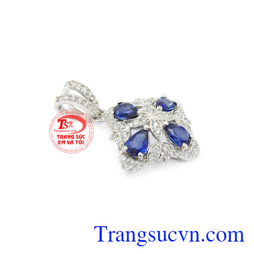 Mặt dây Sapphire vàng trắng, Mặt dây đá Sapphire Mặt dây Sapphire vàng trắng, Mặt dây đá Sapphire