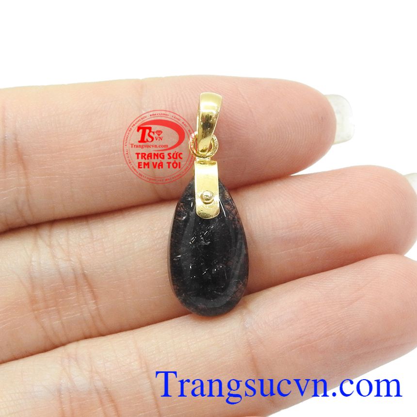 Mặt dây thạch anh tóc vàng 18k,Mặt dây thạch anh,Mặt dây chuyền nữ