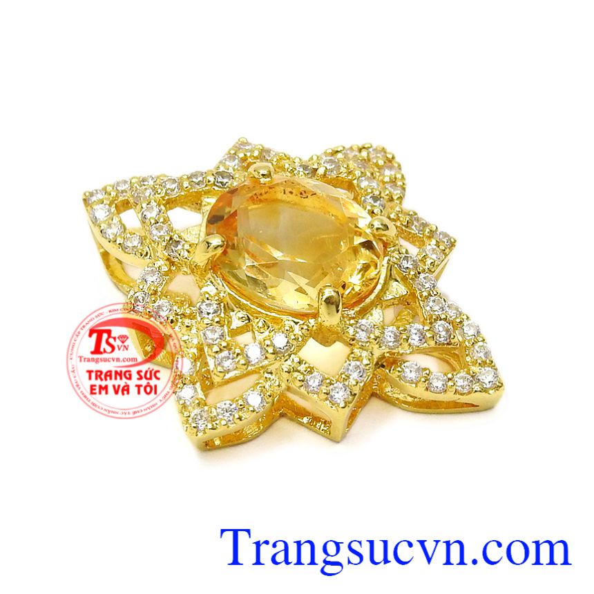 Mặt dây thạch anh vàng độc đáo, Mặt dây Citrine Mặt dây thạch anh vàng độc đáo, Mặt dây Citrine