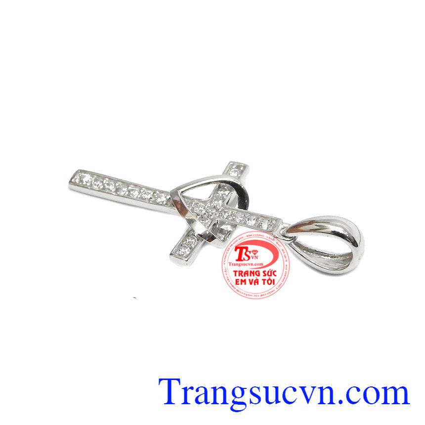 Mặt dây thập tự yêu thương vàng trắng, Mặt dây chuyền vàng Mặt dây thập tự yêu thương vàng trắng, Mặt dây chuyền vàng