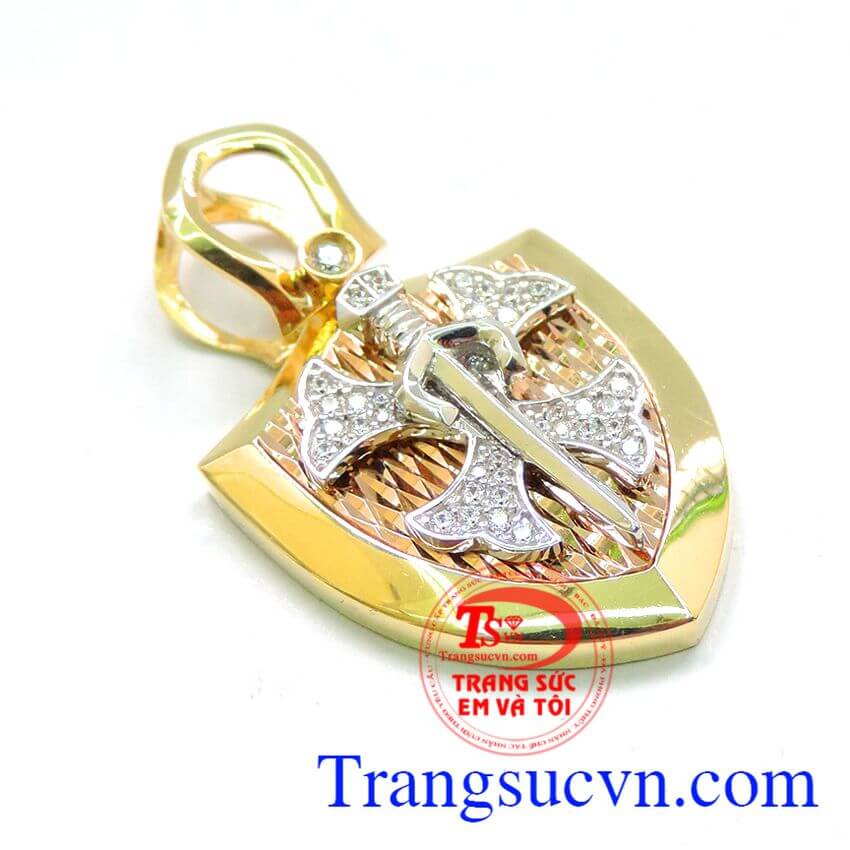 Mặt dây vàng 18k may mắn, Mặt dây vàng tây đá quý Mặt dây vàng 18k may mắn, Mặt dây vàng tây đá quý