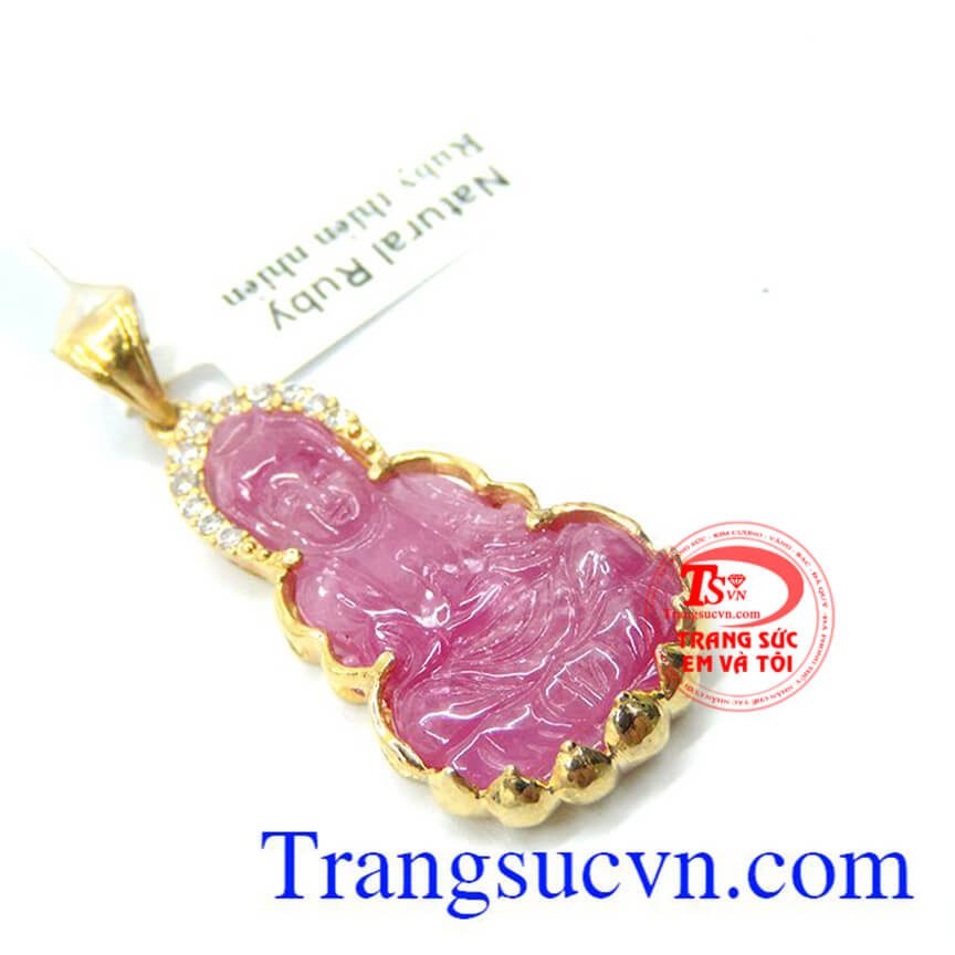 Mặt dây vàng đá ruby đẹp, Mặt phật bọc vàng Mặt dây vàng đá ruby đẹp, Mặt phật bọc vàng