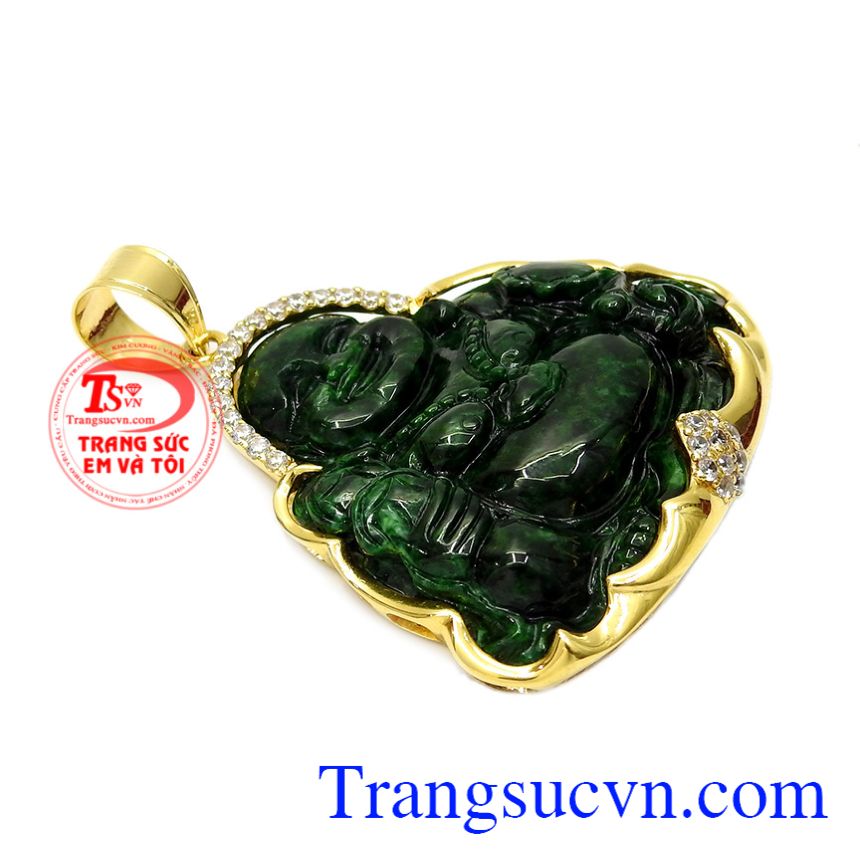 Mặt dây vàng Jadeite Phật Di Lặc, Mặt phật bọc vàng Mặt dây vàng Jadeite Phật Di Lặc, Mặt phật bọc vàng