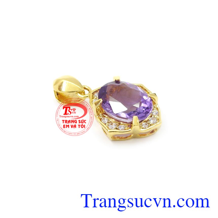 Mặt dây vàng thạch anh tím facet, Mặt dây thạch anh Mặt dây vàng thạch anh tím facet, Mặt dây thạch anh