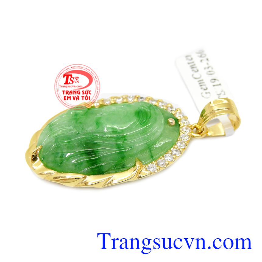 Mặt đức mẹ Jadeite bọc v&agrave;ng, Mặt d&acirc;y c&ocirc;ng gi&aacute;o