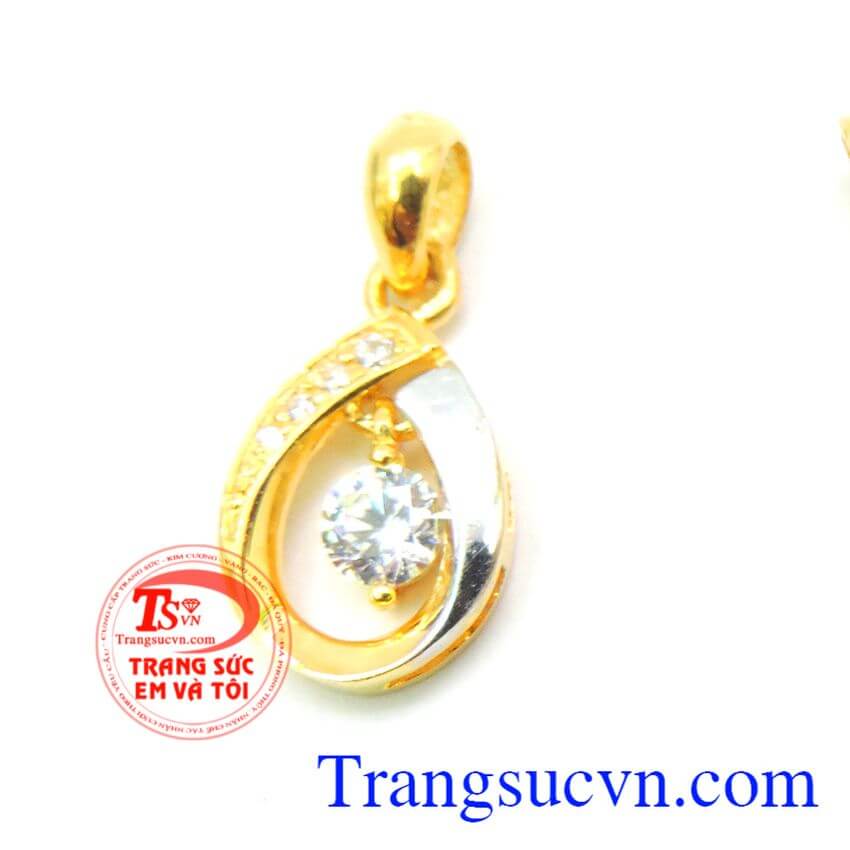 Mặt nữ vàng giọt nước trong, Mặt dây vàng tây Mặt nữ vàng giọt nước trong, Mặt dây vàng tây