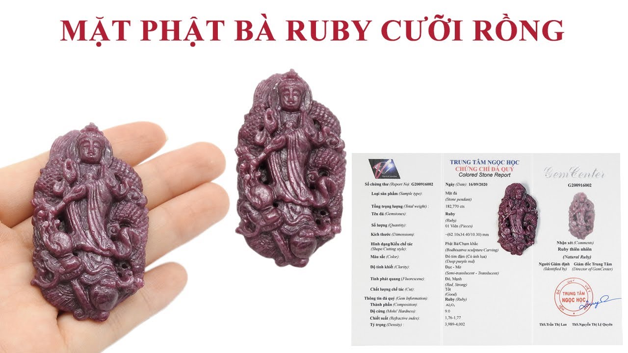 Mặt phật bà ruby cưỡi rồng